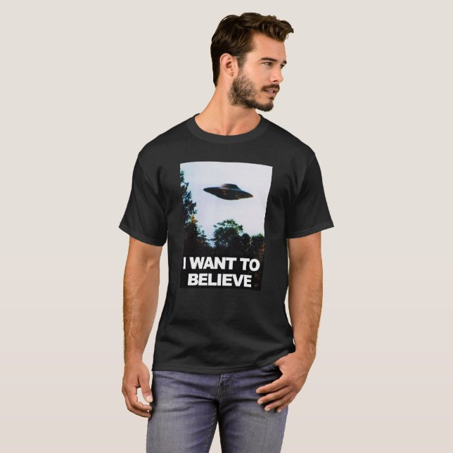 I Want To Believe Alien UFO T-Shirt (Front Full)