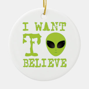 I Want To Believe Ceramic Tree Decoration