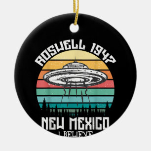 I Want To Believe I Aliens UFO Area 51 Roswell New Ceramic Tree Decoration