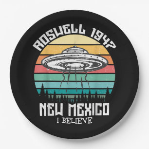 I Want To Believe I Aliens UFO Area 51 Roswell New Paper Plate