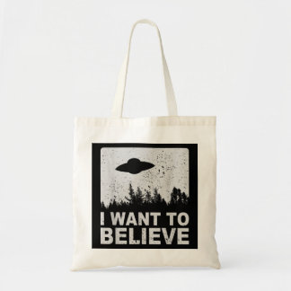 I Want To Believe I Aliens UFO Area 51 Roswell Tote Bag