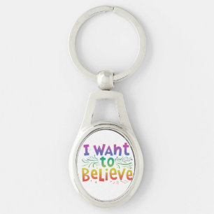 I Want to Believe" Oval UFO Keychain