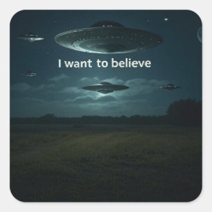 I want to believe square sticker