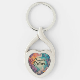 I Want to Believe - Twisted Heart Keychain