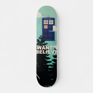 I Want to Believe Vintage Police Box Skateboard