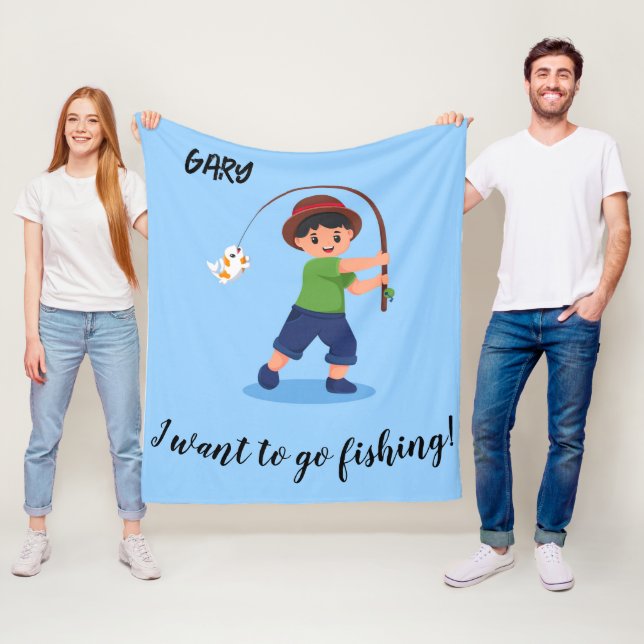  "I WANT TO GO FISHING" BLANKET FOR BOYS (In Situ)