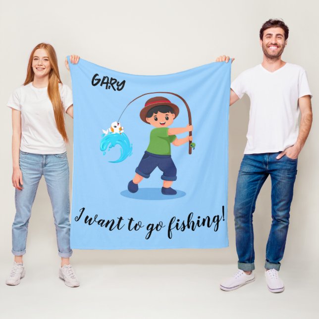  "I WANT TO GO FISHING" BLANKET FOR BOYS (In Situ)