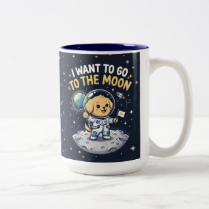 I Want To Go To The Moon Stray Puppy K-Pop Two-Tone Coffee Mug