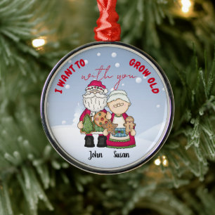 I Want To Grow Old With You Christmas Personalize Metal Tree Decoration