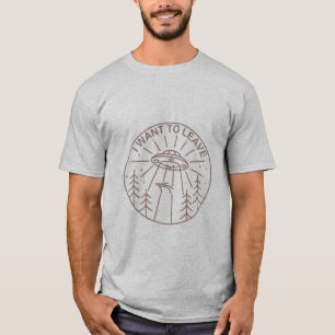 I WANT TO LEAVE ALIEN ABDUCTION GRAPHIC T-SHIRT