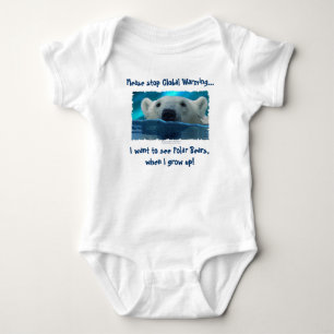 "I WANT TO SEE BEARS..." Polar Bear Art Baby Bodysuit