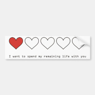 I want to spend my remaining life with you bumper sticker