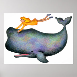I want to swim with whales. poster