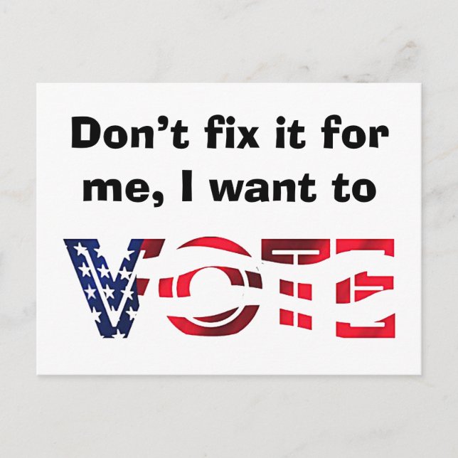 I Want to Vote Postcard (Front)