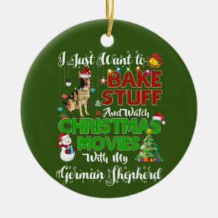 I want to watch christmas movies german shepherd ceramic tree decoration