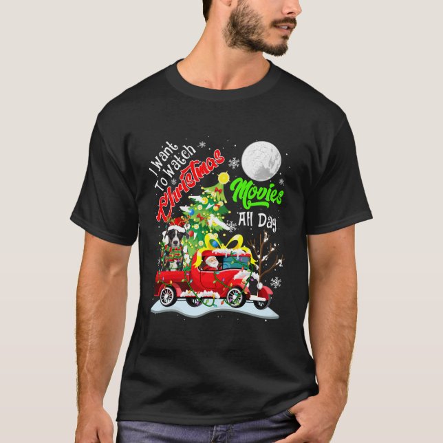 I Want To Watch Xmas Movies Santa Appenzeller Senn T-Shirt (Front)