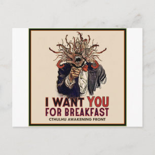I want you for breakfast postcard