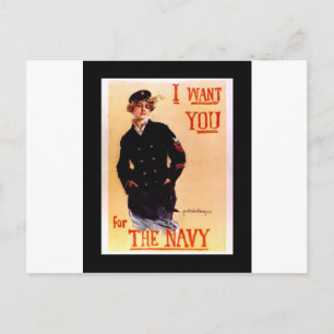 I Want You For The Navy ~ WW I US Poster 1917 Postcard