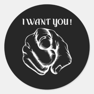 I Want You Meme Classic Round Sticker