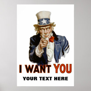 "i want you" personalised poster