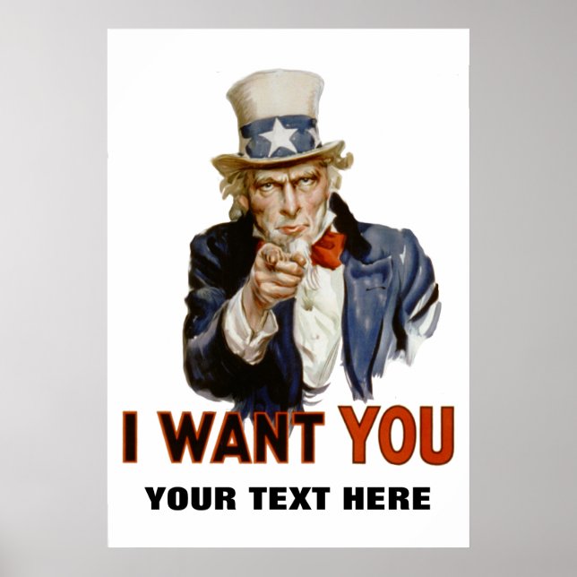 "i want you" personalised poster (Front)