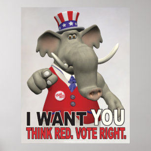 I Want You - Think Red Vote Right Poster