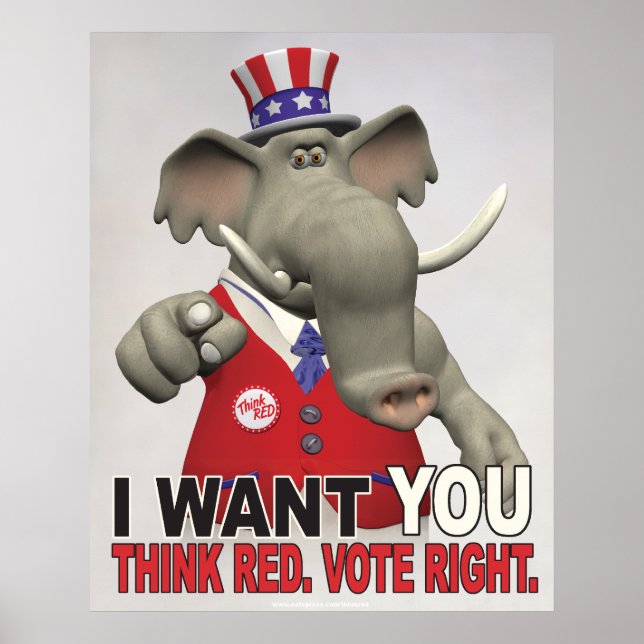 I Want You - Think Red Vote Right Poster (Front)