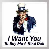 I Want You: To Buy Me A Real Doll Poster
