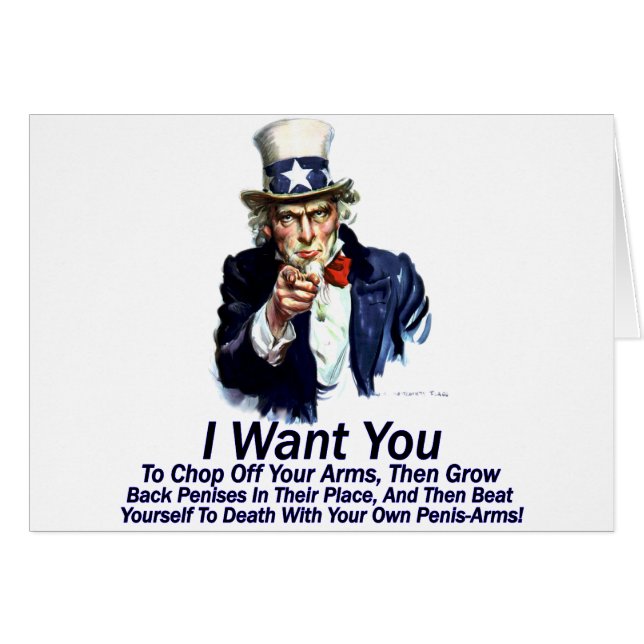 I Want You:  To Chop Off Your Arms (Front Horizontal)
