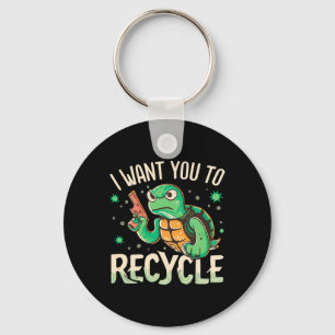 I Want You To Recycle Environmental Activism Squad Key Ring
