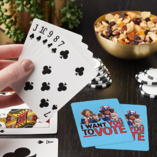 I WANT YOU TO VOTE (Cat Ladies) Playing Cards