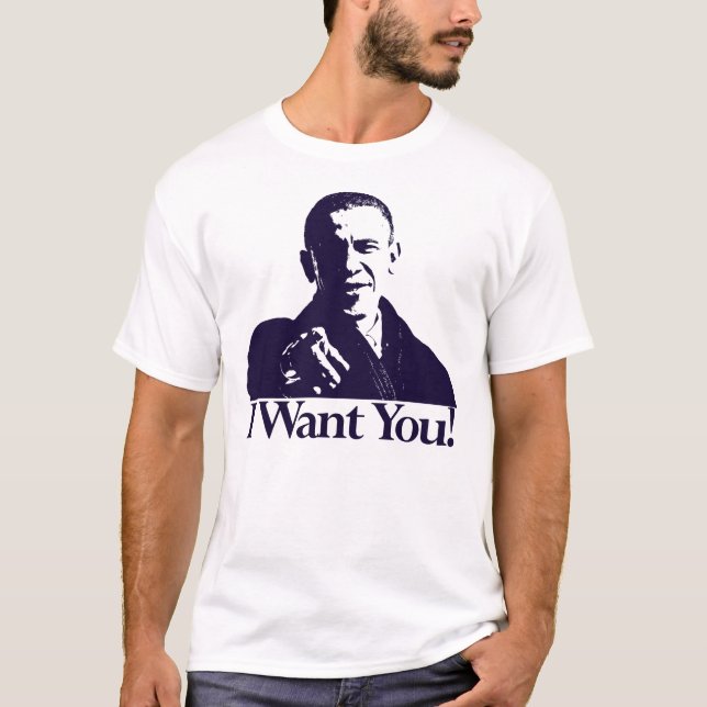 I Want You... to vote Obama T-Shirt (Front)