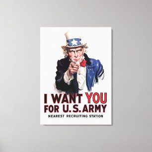 I Want You -- Uncle Sam Canvas Print