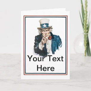 I Want You Uncle Sam Customise Your Text Card