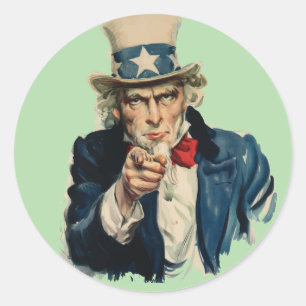 I Want You   Uncle Sam Recruitment Poster US Army Classic Round Sticker