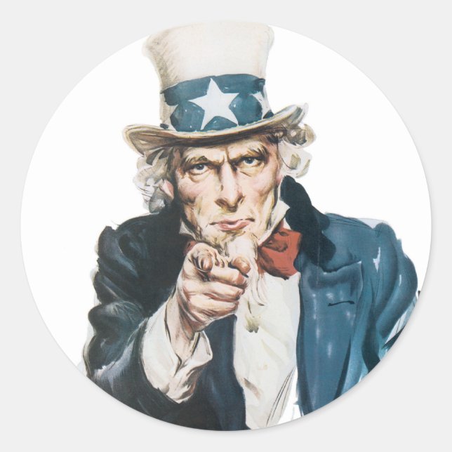 "I Want You" Vintage stickers (Front)