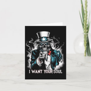 I Want Your Soul – Skeleton Sam Creepy Halloween H Card