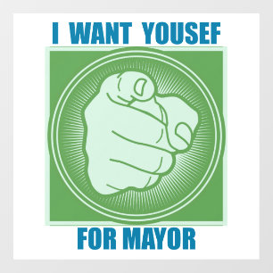 I WANT YOUSEF FOR MAYOR WINDOW CLING