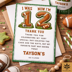 I Was 1, Now I’m 2 – Football America 2nd Birthday Thank You Card