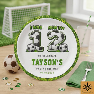 I Was 1 Now I’m 2 Soccer – All-Star 2nd Birthday Paper Plate