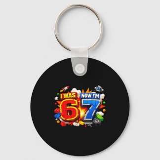 I was 6 i'm 7 birthday 67 meme building brick kids key ring