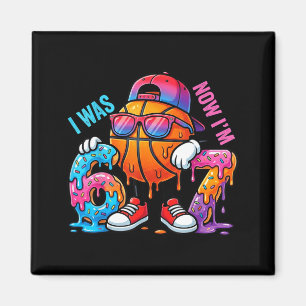 I was 6 Im 7 Birthday Basketball Boys Kids 67 Meme Magnet