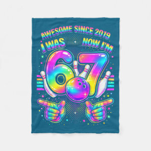 I was 6 i'm 7 bowling birthday party 7th birthday fleece blanket