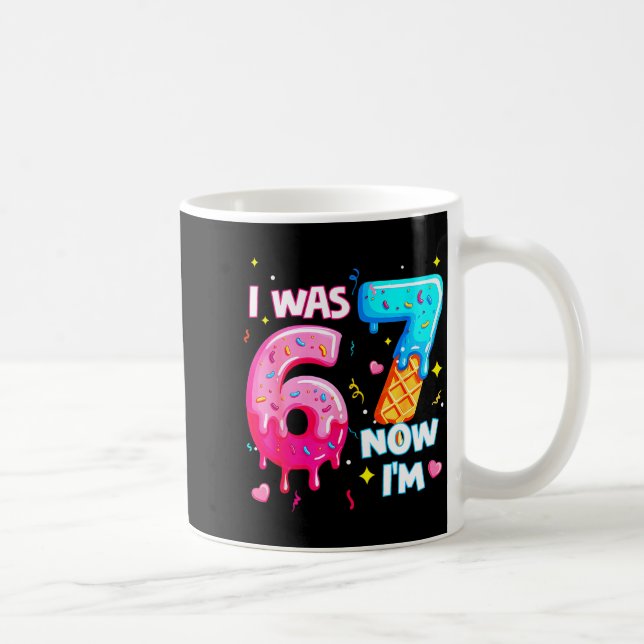 I Was 6 Now 7 7th Birthday Ice Cream Dripng Kids 6 Coffee Mug (Right)
