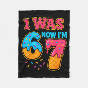 I Was 6 Now I’m 7 67 Six Seven Meme For 7 Year Old Fleece Blanket