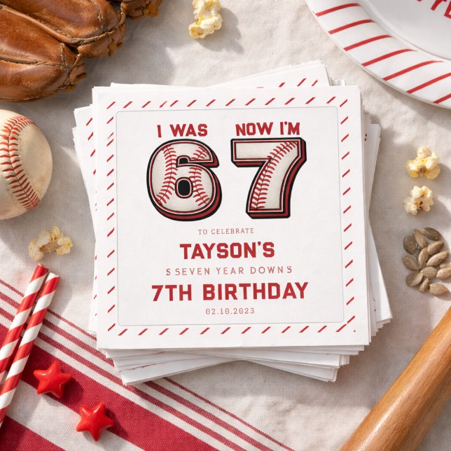 I Was 6, Now I’m 7 – Baseball 7th Birthday Napkin (I Was 6, Now I’m 7 – Baseball 7th Birthday Napkins
)