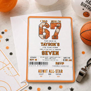 I Was 6, Now I’m 7 – Basketball 7th Birthday Invitation