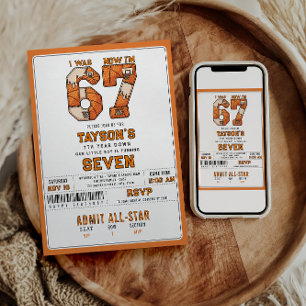 I Was 6, Now I’m 7 – Basketball 7th Birthday Invitation