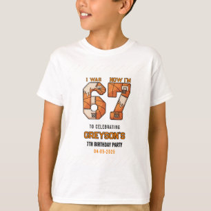 I Was 6 Now I’m 7 Basketball – 7th Birthday Party T-Shirt
