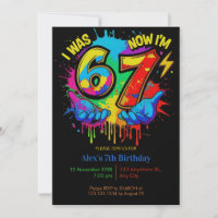  I Was 6 Now I’m 7 Colorful Paint Birthday